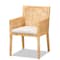 Baxton Studio Karis Modern and Contemporary Natural Finished Wood and Rattan Armchair 185-11869-Zoro - alternate 1